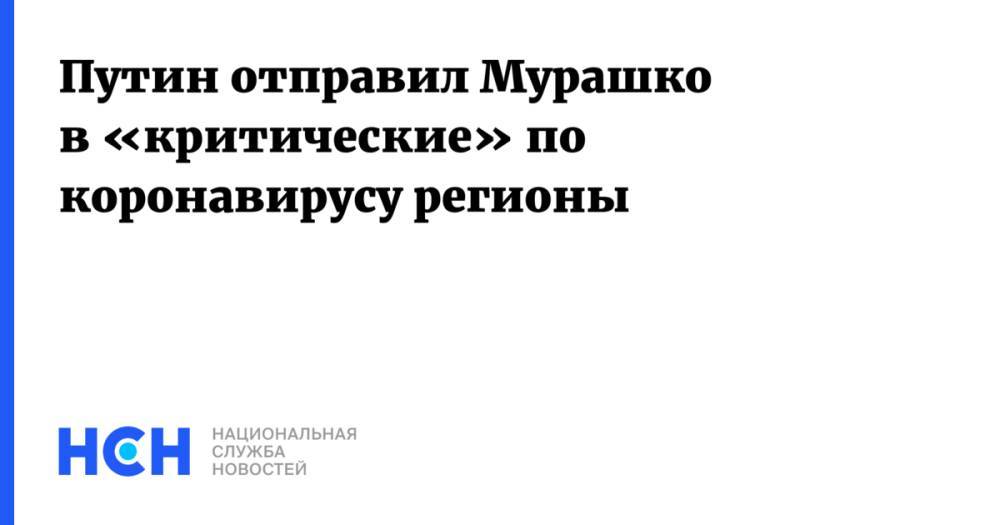 Путин отправил Мурашко в «критические» по коронавирусу регионы