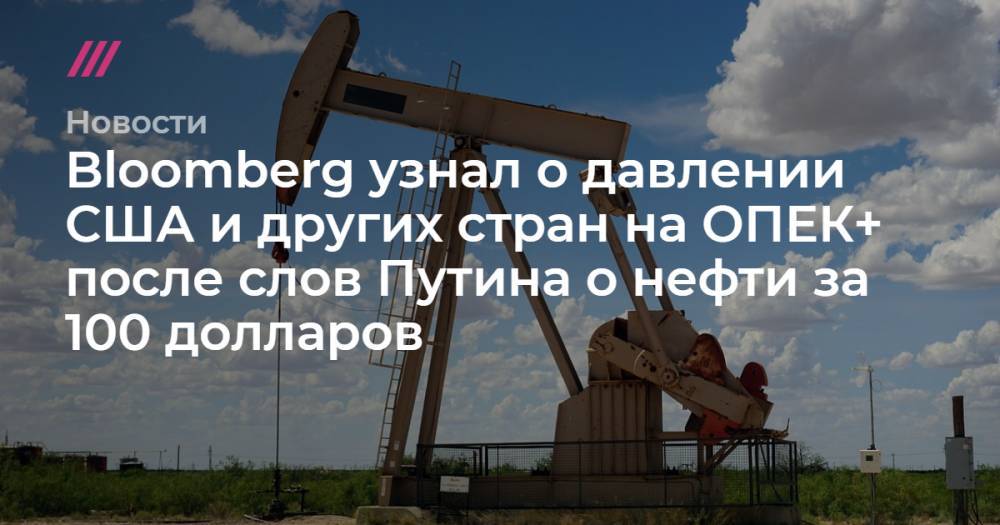 Bloomberg узнал о давлении США и других стран на ОПЕК+ после слов Путина о нефти за 100 долларов