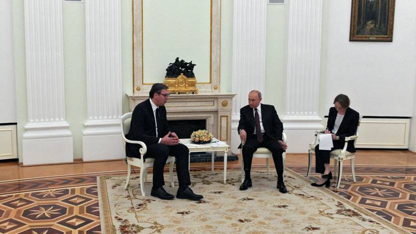 Песков: Путин пока не планирует контактов с Вучичем