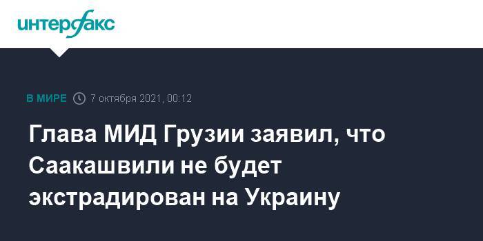 Глава МИД Грузии заявил, что Саакашвили не будет экстрадирован на Украину