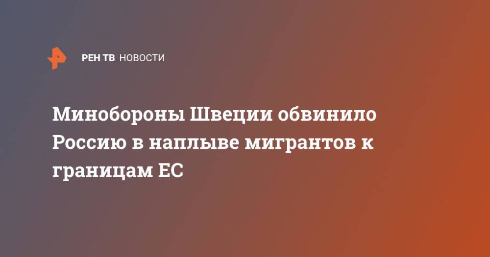 Минобороны Швеции обвинило Россию в наплыве мигрантов к границам ЕС