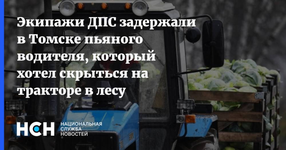Экипажи ДПС задержали в Томске пьяного водителя, который хотел скрыться на тракторе в лесу
