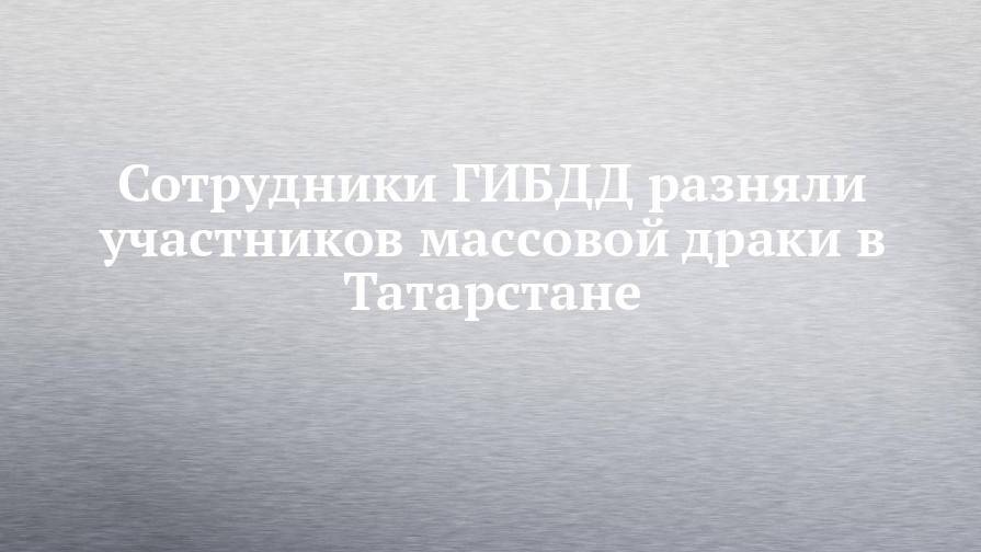 Сотрудники ГИБДД разняли участников массовой драки в Татарстане