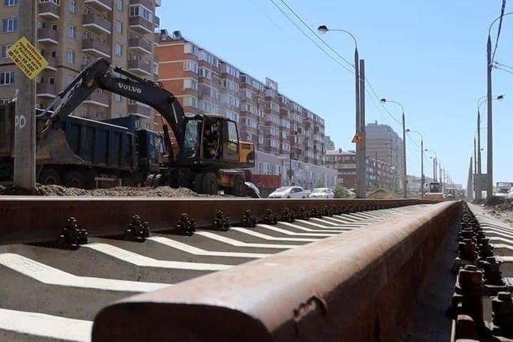 По улице Московской в Краснодаре уложили более 2758 метров рельсошпальной решётки