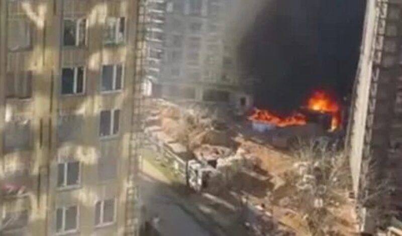 На юге Москвы загорелась недостроенная многоэтажка в ЖК «Квартал на набережной»