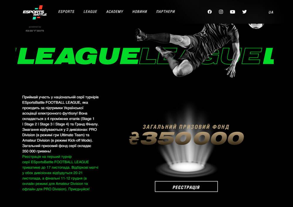 Розпочинається серія турнірів ESportsBattle | FOOTBALL LEAGUE з призовим фондом 350 тис. грн