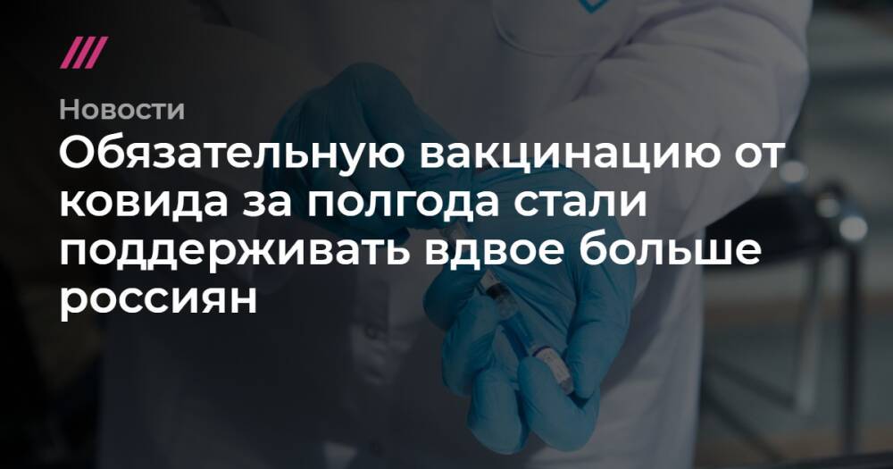 Обязательную вакцинацию от ковида за полгода стали поддерживать вдвое больше россиян