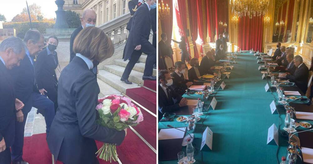 Шойгу подарил цветы министру обороны Франции