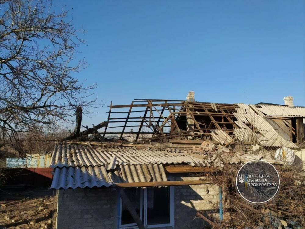 За четверо суток в результате обстрелов со стороны оккупантов в Донецкой области повреждены 16 домов – прокуратура