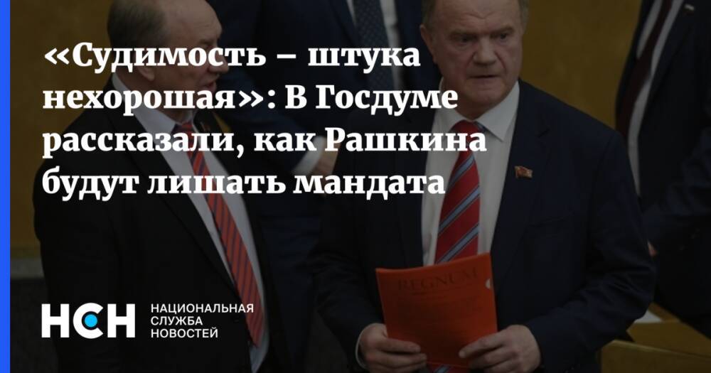 «Судимость – штука нехорошая»: В Госдуме рассказали, как Рашкина будут лишать мандата