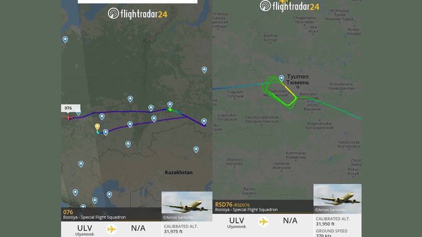 Над Тюменью кружил военный самолет из Ульяновка