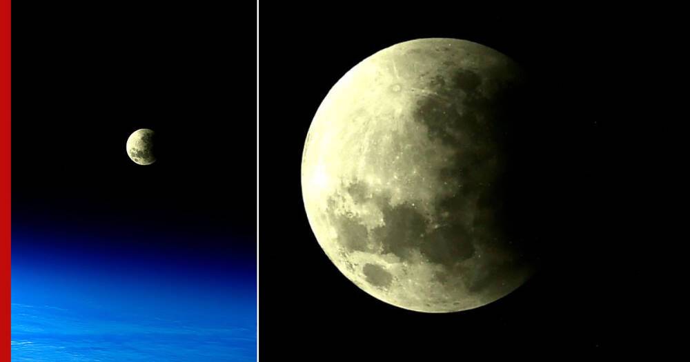 Российский космонавт сфотографировал лунное затмение с борта МКС