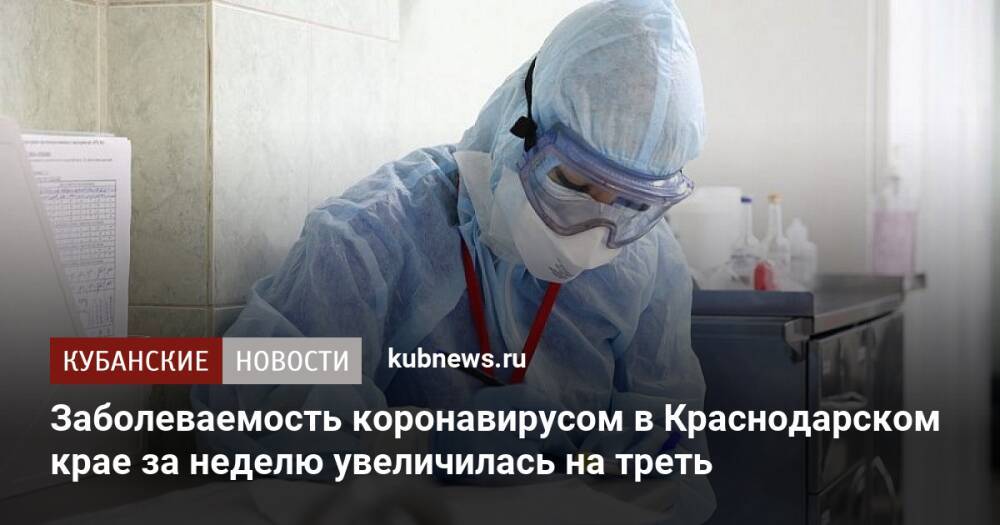 Заболеваемость коронавирусом в Краснодарском крае за неделю увеличилась на треть