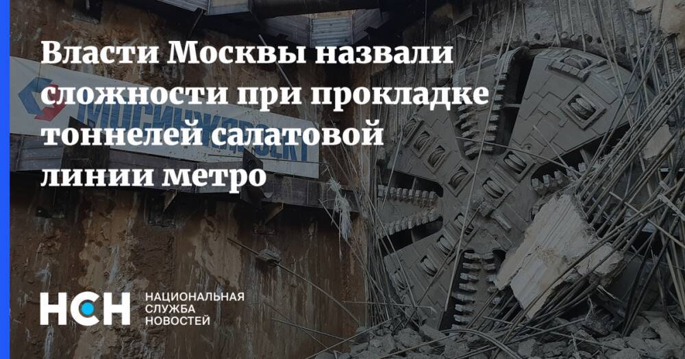 Власти Москвы назвали сложности при прокладке тоннелей салатовой линии метро