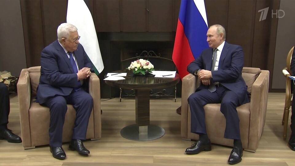 В Сочи состоялась встреча Владимира Путина и президента Палестины Махмуда Аббаса