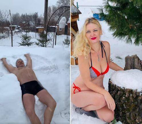 Новосибирцы поддержали флешмоб вице-мэра Терешковой с купанием в снегу