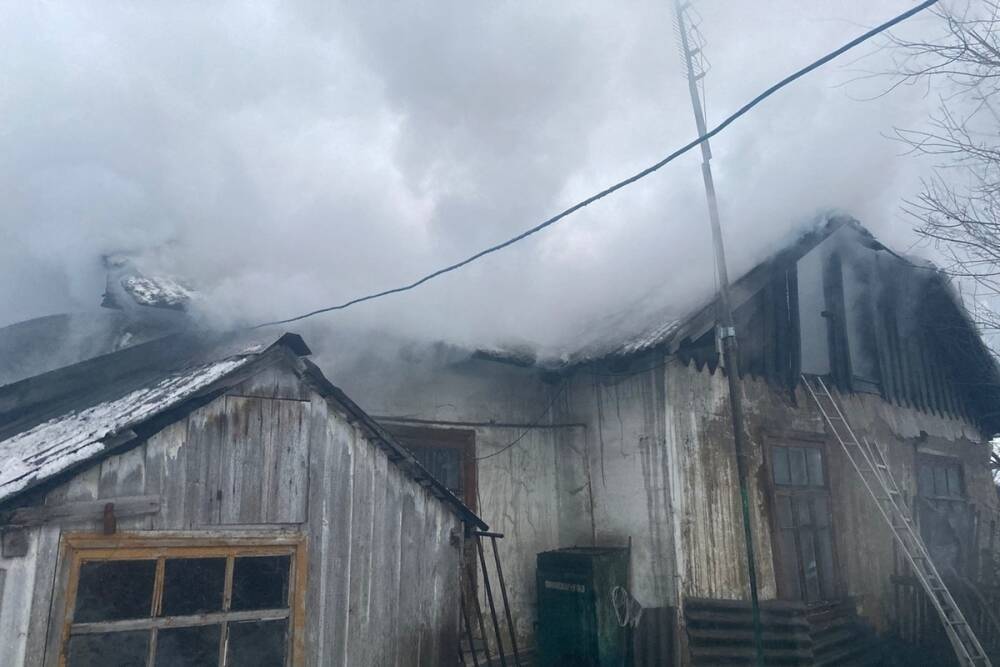 В Щекино на пожаре женщина и крыша дома получили ожоги