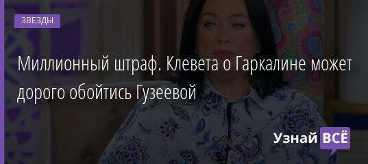 Миллионный штраф. Клевета о Гаркалине может дорого обойтись Гузеевой