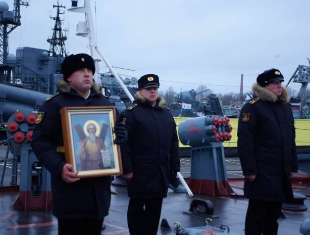 Флагман Балтийского флота получил образ православного святого