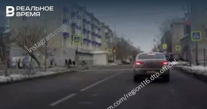 В Казани на видео сняли момент аварии на перекрестке Гагарина-Ибрагимова