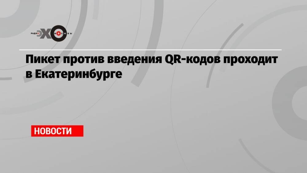 Пикет против введения QR-кодов проходит в Екатеринбурге