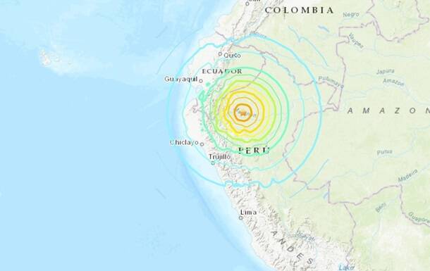 На севере Перу зафиксировали землетрясение магнитудой 7,5