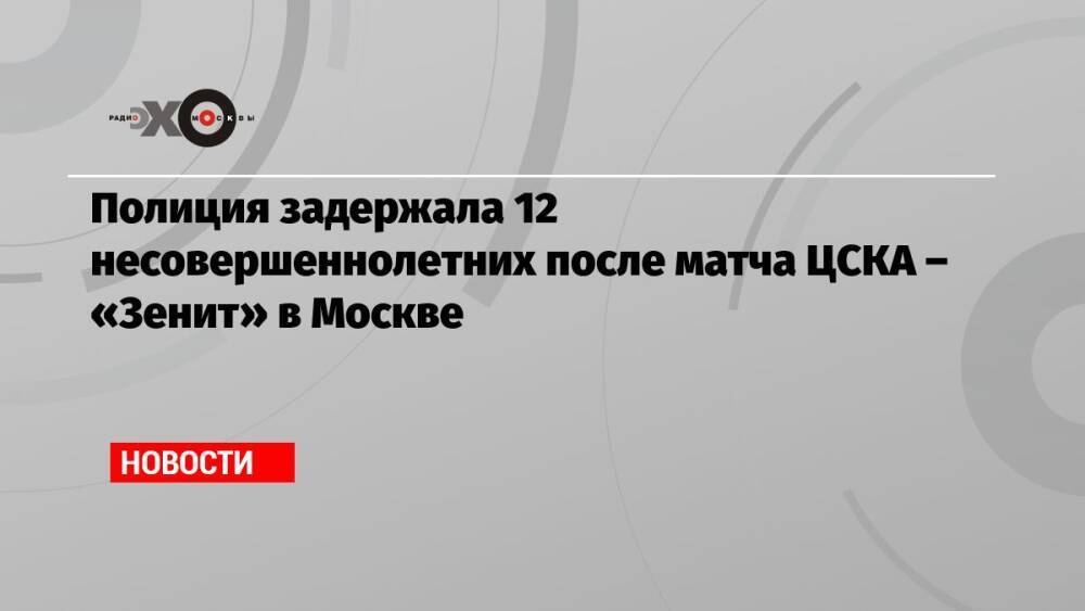 Полиция задержала 12 несовершеннолетних после матча ЦСКА – «Зенит» в Москве