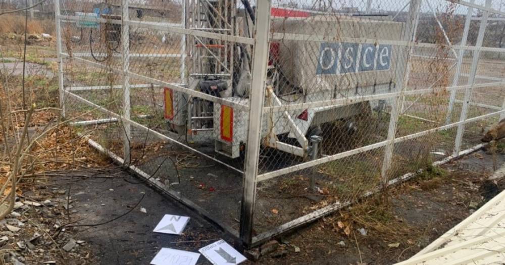 Штаб ООС опубликовал фото камеры наблюдения миссии ОБСЕ, которую повредили оккупанты