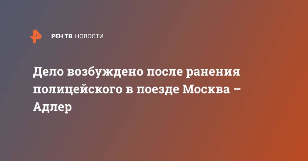 Дело возбуждено после ранения полицейского в поезде Москва – Адлер