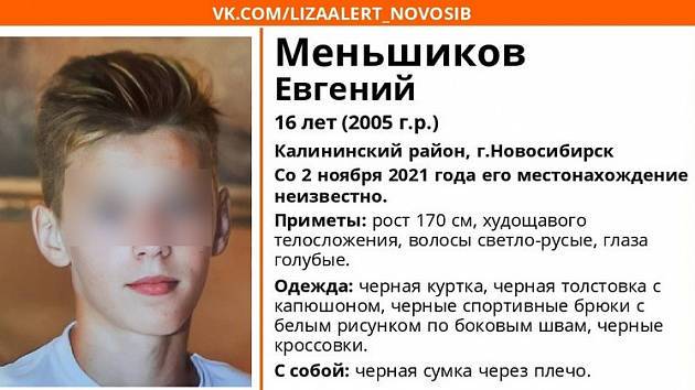 В Новосибирске ищут 16-летнего парня, который не вернулся из школы