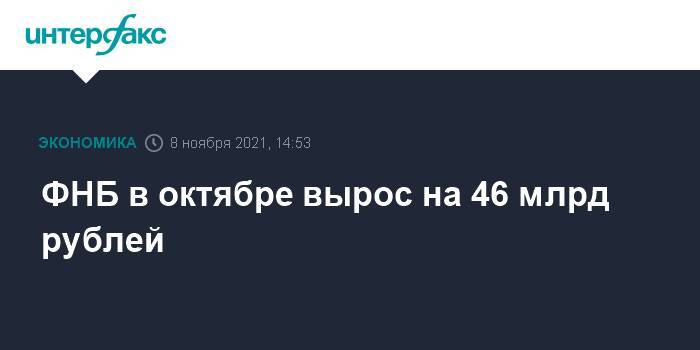 ФНБ в октябре вырос на 46 млрд рублей