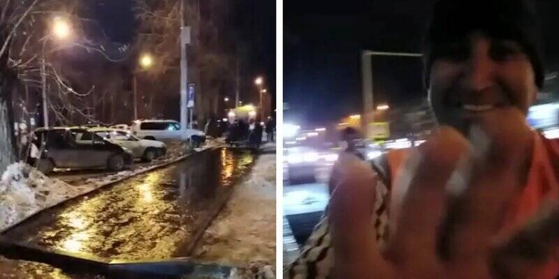 Новосибирский рабочий напал на женщину, снявшую на телефон укладку асфальта в слякоть