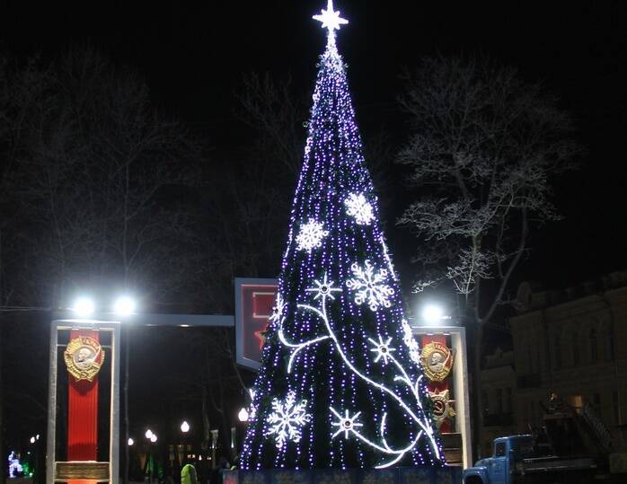 В центре Смоленска засветилась новогодняя елка