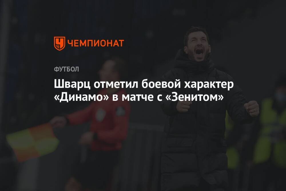Шварц отметил боевой характер «Динамо» в матче с «Зенитом»