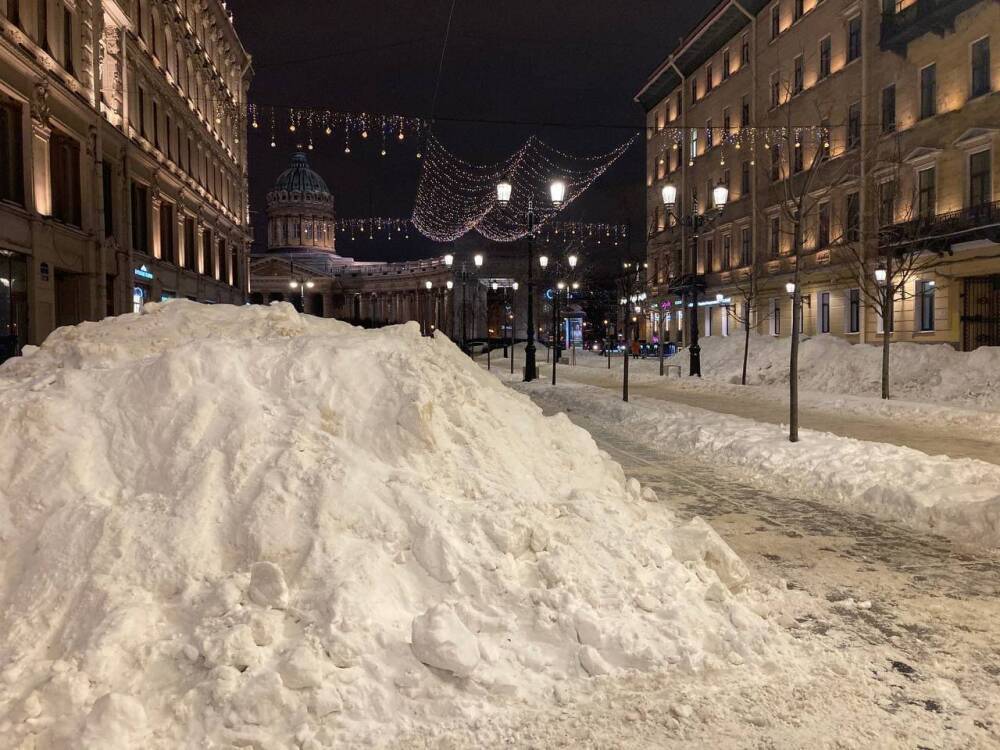 Восхождение на сугроб: как жители Петербурга пробирались в заваленные снегом кафе
