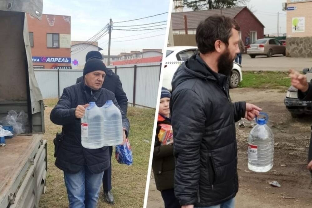 Жителей Западного Обхода Краснодара обеспечили бутилированной питьевой водой