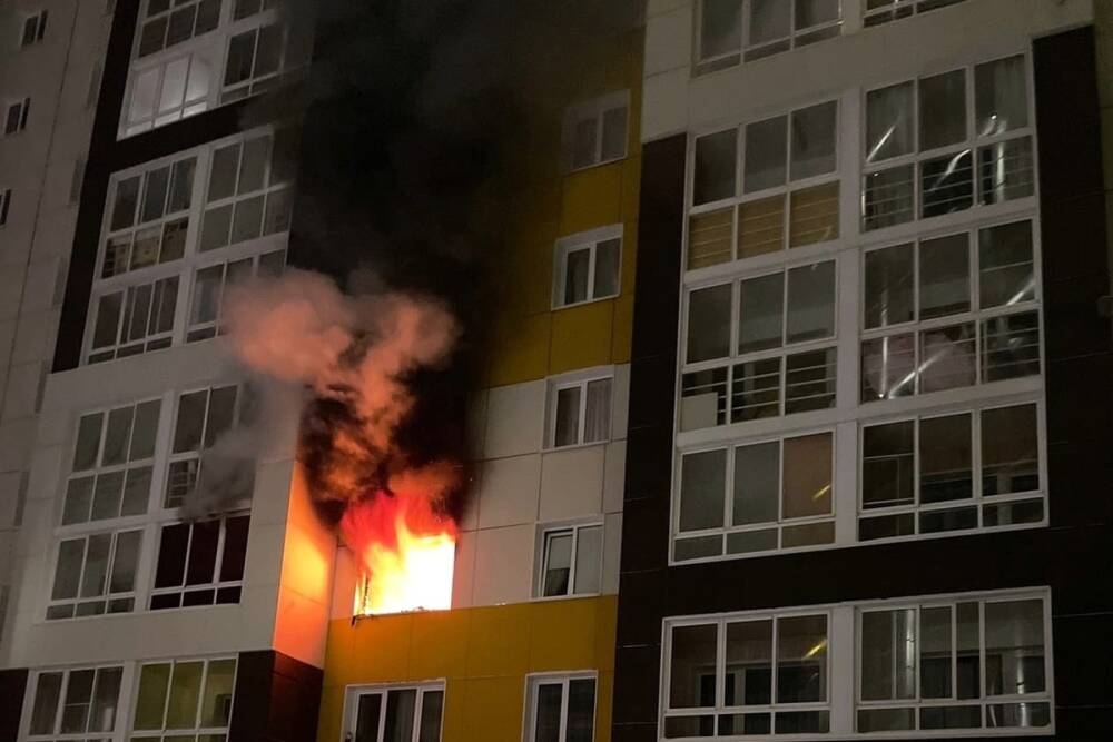 Пожарные эвакуировали 49 человек из-за горящей квартиры в 17-этажном доме в Новосибирске