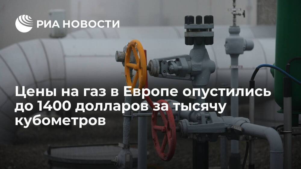 Цены фьючерсов на газ в Европе потеряли 7% и опустились до 1400 долларов за тысячу кубов