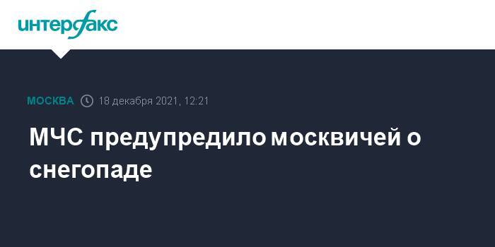 МЧС предупредило москвичей о снегопаде
