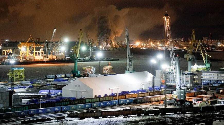 Пожар на "Северной верфи" в Петербурге локализован