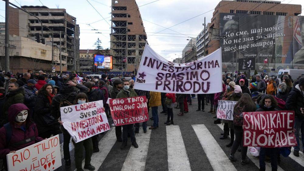 Протест экоактивистов в Белграде