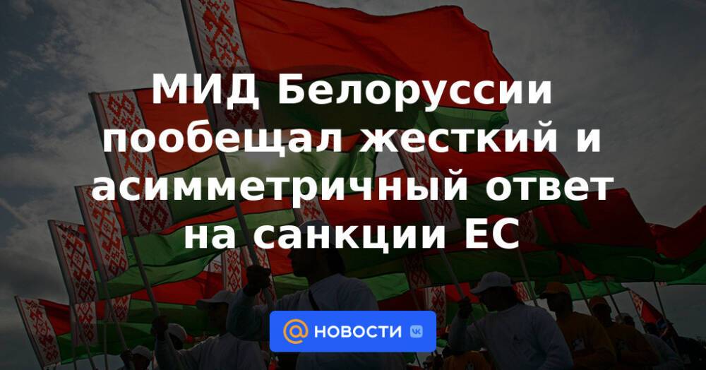 МИД Белоруссии пообещал жесткий и асимметричный ответ на санкции ЕС