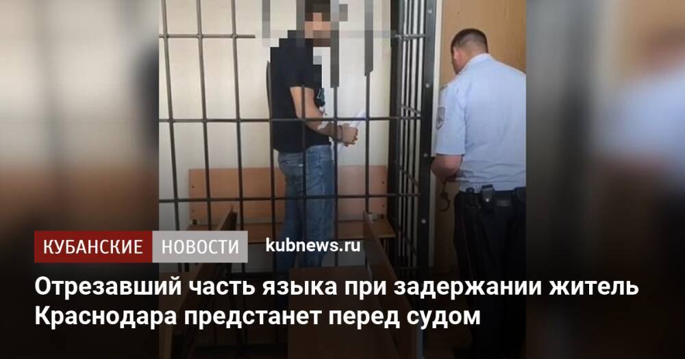 Отрезавший часть языка при задержании житель Краснодара предстанет перед судом
