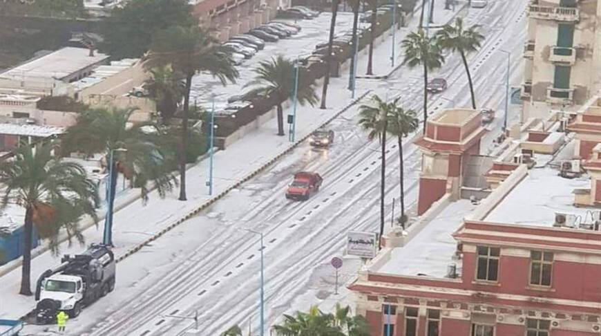 В египетской Александрии выпал снег