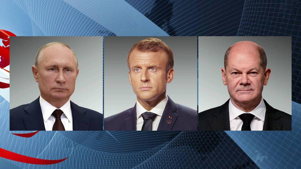 Владимир Путин поговорил по телефону с Эммануэлем Макроном и Олафом Шольцем