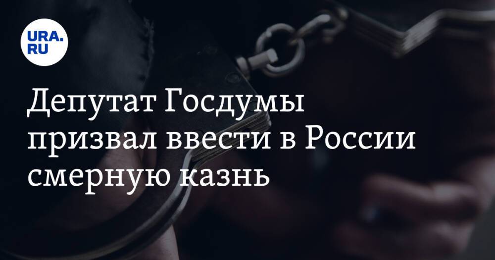 Депутат Госдумы призвал ввести в России смертную казнь