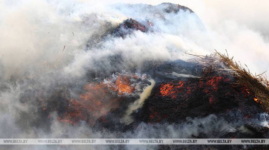 Пожар уничтожил 50 т соломы в Каменецком районе