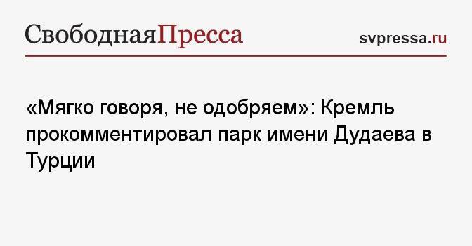 «Мягко говоря, не одобряем»: Кремль прокомментировал парк имени Дудаева в Турции