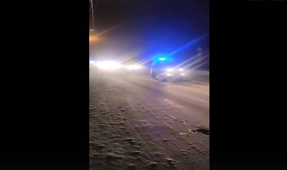 В Рязани сняли на видео кортеж полицейских машин с мигалками