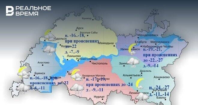 Сегодня в Татарстане ожидается метель, сильный ветер и до -14 градусов